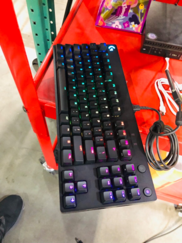 Photo 6 of ***USED - POWERS ON - SEE PICTURES***
Logitech G PRO Mechanical Gaming Keyboard, Ultra Portable Tenkeyless Design, Detachable Micro USB Cable, 16.8 Million Color LIGHTSYNC RGB Backlit Keys