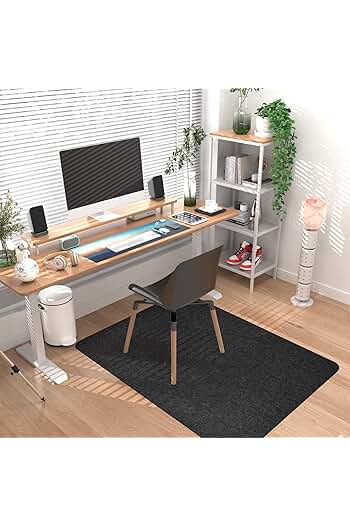 Photo 1 of  36x48" Heavy Duty Office Chair Mat for Carpet & Hardwood Floors, Tri-Fold Floor Mat, Desk Chair Mat for Carpeted Floors and Hardwood Floor for Home Office Dark Grey
