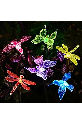 Photo 1 of (3 PACK) SOLPEX Solar Garden Lights, 3 Pack Solar Butterfly Lights Outdoor Decorations, Multi-Color  