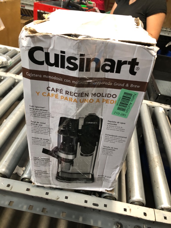 Photo 10 of ***USED - DAMAGED - UNTESTED - SEE COMMENTS***
Cuisinart Single Serve Coffee Maker + Coffee Grinder, 48-Ounce Removable Reservoir, 120 volts, Stainless Steel, DGB-2SS