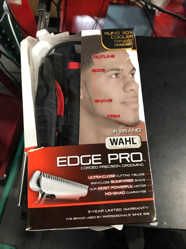 Photo 2 of **MINOR DAMAGE PREV USED**
Wahl Edge Pro Bump Free Corded Beard Trimmer for Men Touch Up Trimmer & Grooming Detailer Kit – Perfect for Edging Beards, Mustaches, Hair, & Stubble, – Model 9686-300 Red 1 Count (Pack of 1)