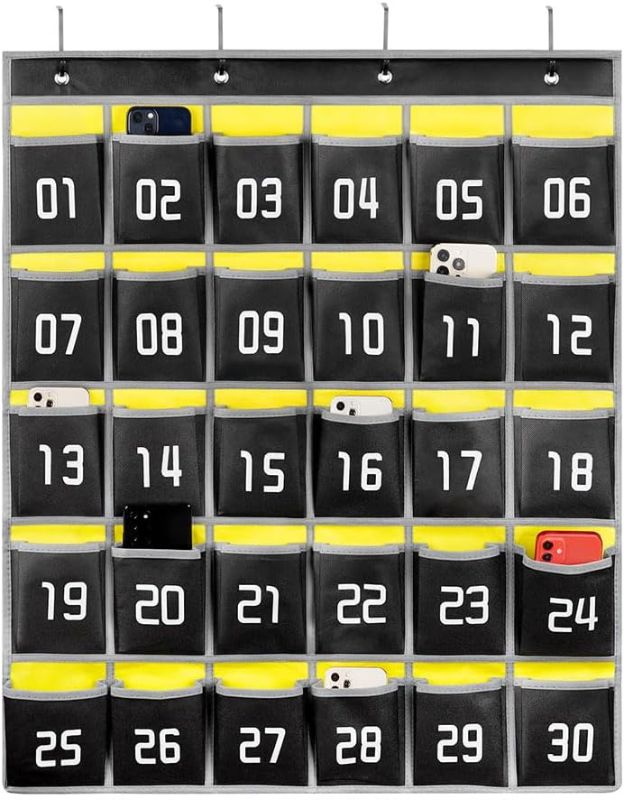 Photo 1 of 
Loghot Numbered Classroom Sundries Closet Pocket Chart for Cell Phones Holder Wall Door Hanging Organizer (36 Pockets Blue)