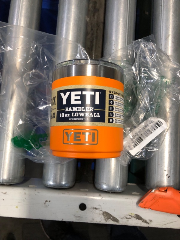 Photo 1 of **DENT ON BOTTOM** Yeti Rambler 10oz Lowball with Lid King Crab Orange