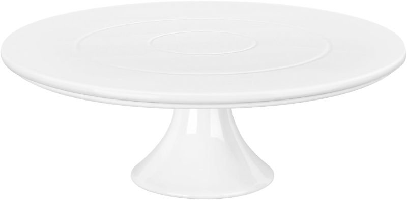 Photo 1 of (READ FULL POST)  White Cake Stand, 12 x 12 Inches Porcelain Cake Plate Cake Pedestal Stand Display Dessert Stand for Party, Wedding, Birthday, Baby Shower
