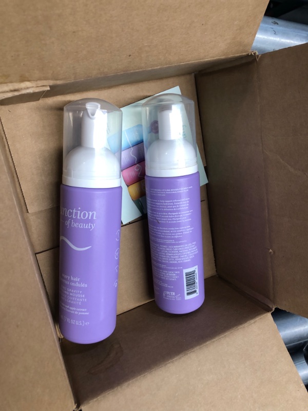 Photo 2 of ***NON REFUNDABLE***FUNCTION OF BEAUTY Customizable Zero Gravity Styling Mousse for Wavy Hair, 7 oz Each (2-Pack) - Adds Volume, Defines Natural Waves While Providing a Flexible Hold Without Feeling Stiff or Crunchy