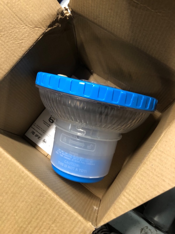 Photo 1 of 2 in 1 Solar Pool Chlorine Floater with Colorful Lights,3 Model Light for Scenes,Floating Dispenser Chlorinator Fits 5 3" Tablets