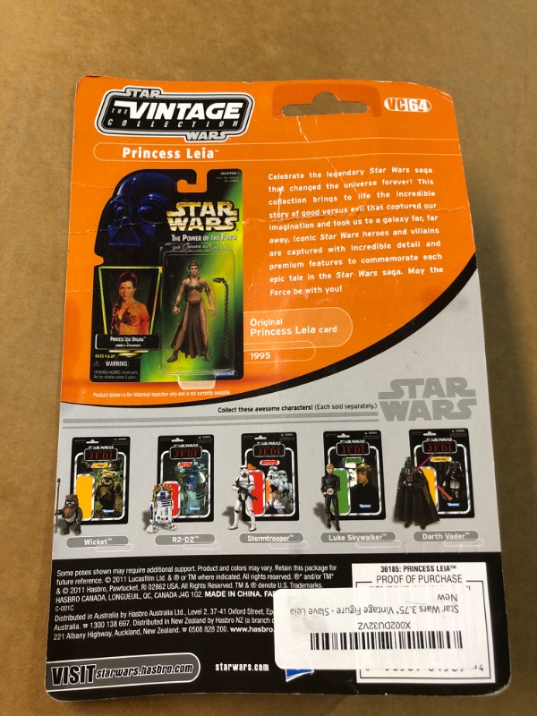 Photo 6 of ***NONREFUNDABLE IF OPENED****COLLECTABLE, NEW NEVER OPENED******FACTORY SEALED****Star Wars 3.75" Vintage Figure - Slave Leia
