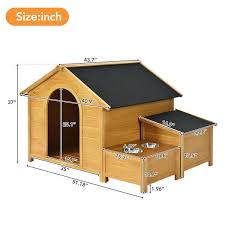 Photo 1 of **NONREFUNDABLE**FOR PARTS OR REPAIR**SEE NOTES**
HOHFXM Dog House Outdoor Wooden Dog House Large Size, Dog Crate for Large Dog Breeds Cabin Style Raised Dog Shelter Houses with Asphalt Roof Solid Wood Weatherproof (51.18" L x 43.7" W x 37" H)