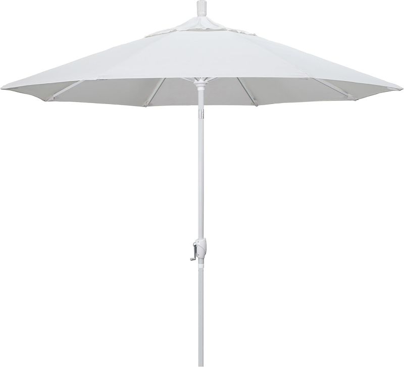 Photo 1 of ***SEE NOTES*** California Umbrella 9' Rd Pacific Trail Series Aluminum Patio Umbrella, Crank Lift, Push Button Tilt, White Finish 5 Pack
