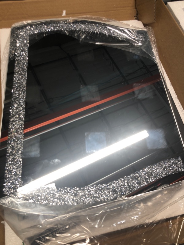 Photo 3 of ***FACTORY SEALED*** * TWO SMALL SCRATCHES ON ONE MIRROR*
ZOLAPI Full Length Wall Mirror,Wave Pattern Irregular Crushed Diamond Body Mirror,Set of 4pcs Mirror Tiles,11x15 inch.Dressing Mirror?Make Up Mirror?Gym for Decor, Door.