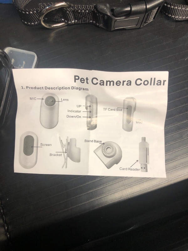 Photo 2 of ***MISSING CAMERA AND MEMORY CARD / ONLY COLLAR AND USB MICRO CARD READER***
Pet Baby Upgrade Cat Camera Collar with 128GB SD Card, HD 1080P Pet Collar Camera Cat Video Camera Mini Collar Camera for Dogs Cats Present Indoor/Outdoor