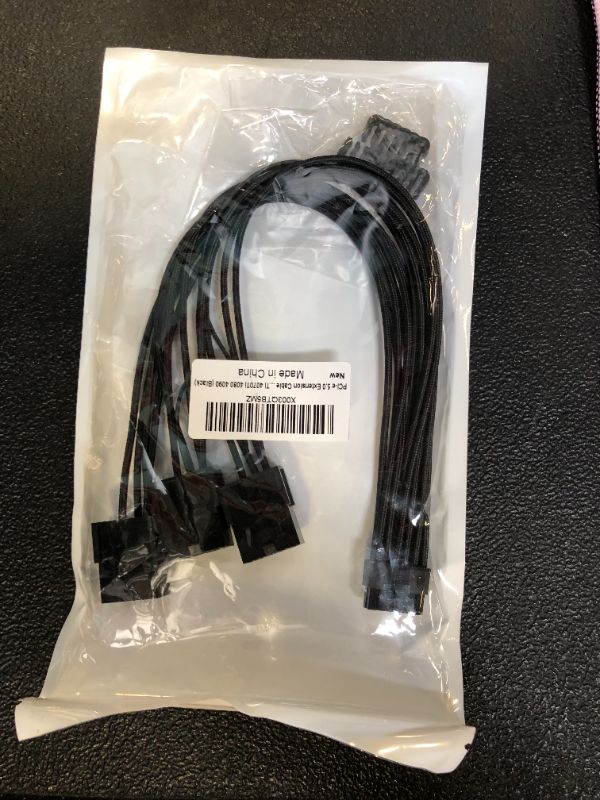 Photo 1 of 12VHPWR 600W PCIe 5.0 Power Extension Cable, PowerBear Gen 5 PSU Adapter, Fits Type-4 PSUs via 3*8-pin PCIe to 16pin pin 16AWG Connector for RTX 4090 4080 3090TI 4070Ti Graphics Card GPU, 30cm, Rubber Extension cable, white