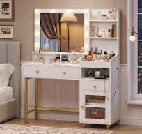 Photo 1 of  Mirror and light to make a gallery sent shelf and chores dressing table, charging stations, storage to three like models, brightness adjustable bedroom off White