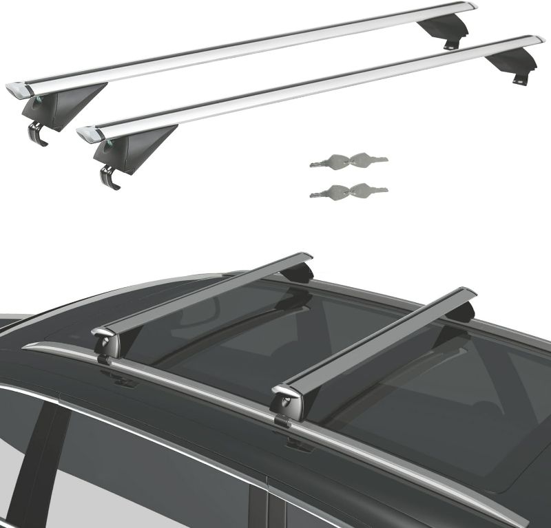 Photo 1 of TANX Car Roof Rack Cross Bars with 4 Locks Universal Roof Rack Cross Bars,52" Thin Adjustable Aluminum Roof Rails with 200lbs Load Capacity,Fits Raised Side Roof Rails and Flush Mount Cross Bars