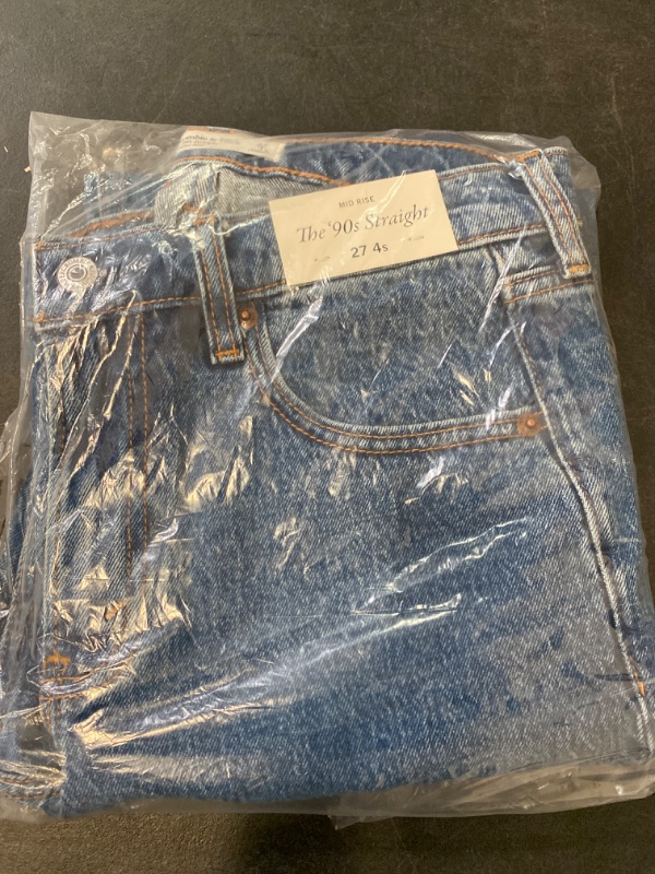 Photo 3 of Abercrombie & Fitch Mid Rise 90s Straight Jean color (dark marble) size (27)