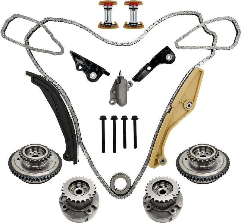 Photo 1 of 90738S Timing Chain Kit With VVT Cam Phaser Compatible with Ford Edge Expedition Explorer F-150 Taurus Transit Mustang Lincoln MKX Mark Nautilus Navigator 3.3L/3.5L/3.7L