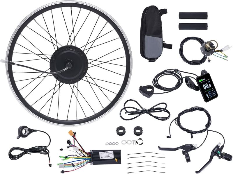 Photo 1 of Electric Bicycle Motor Kit 36V 500W 27" Front/Rear Wheel E-Bike Conversion Kit 40km/h E-Bike Cycling Hub Conversion Dual Mode Controller Black, Silver