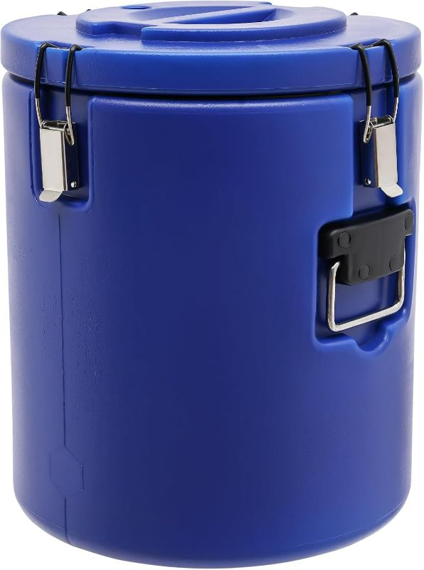 Photo 1 of 27QT Food Warmers Food Cold Hot Box 30L Food Cooler Insulated Food Carrier Soup Container for Hot or Cold Food Storage, Food Warmer Insulation Barrel Cooler Carrier Stainless Steel Lining, Blue