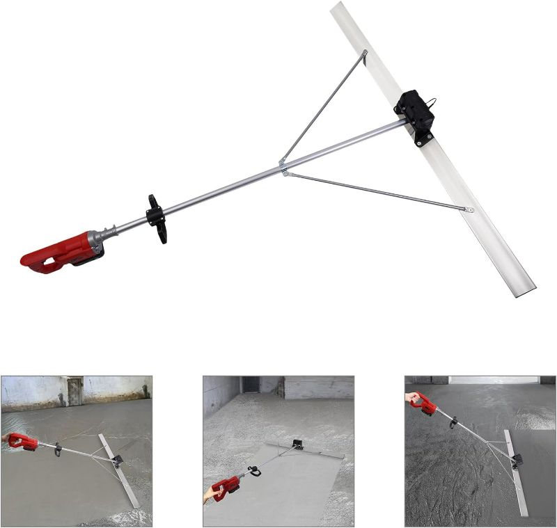 Photo 1 of Concrete Vibrating Tool, Power Screed Concrete Finishing Vibra Tool +59 Inches Stainless Steel Board, Concrete Screed Vibratory Kit With Brushless Motor, Concrete Finishing Tool, 6000RPM