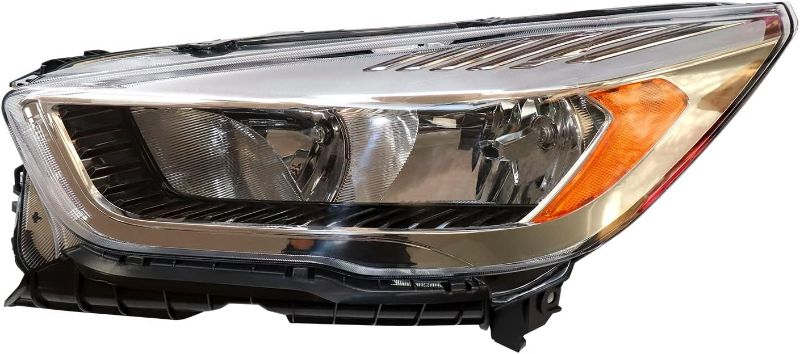 Photo 1 of Halogen Headlight Assembly for Ford Escape 2017 2018 2019 Left Driver Side Head lamp Replacemnt w/Clear Lens Chrome Housing GJ5Z13008P FO2502349 (Left Side)