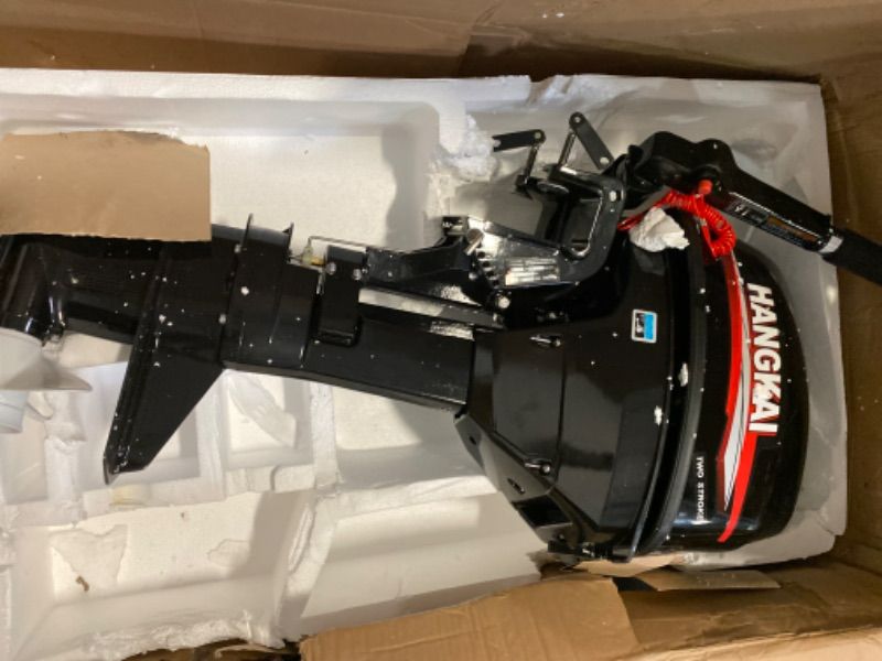 Photo 2 of 2 Stroke 6HP Outboard Motor, Outboard Motor Boat Engine, Heavy Duty Fishing Boat Engine Marine Engine with CDI Ignition System Water Cooling System Boat Motor