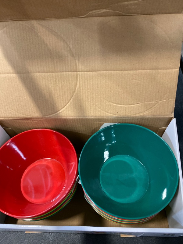 Photo 1 of Set of 16 - Youngever 10 inch 100 Ounce Plastic Mixing and Serving Bowls, Popcorn Bowls, Salad Bowls, Chip and Dip Serving Bowls, Set of 16 (Rainbow)