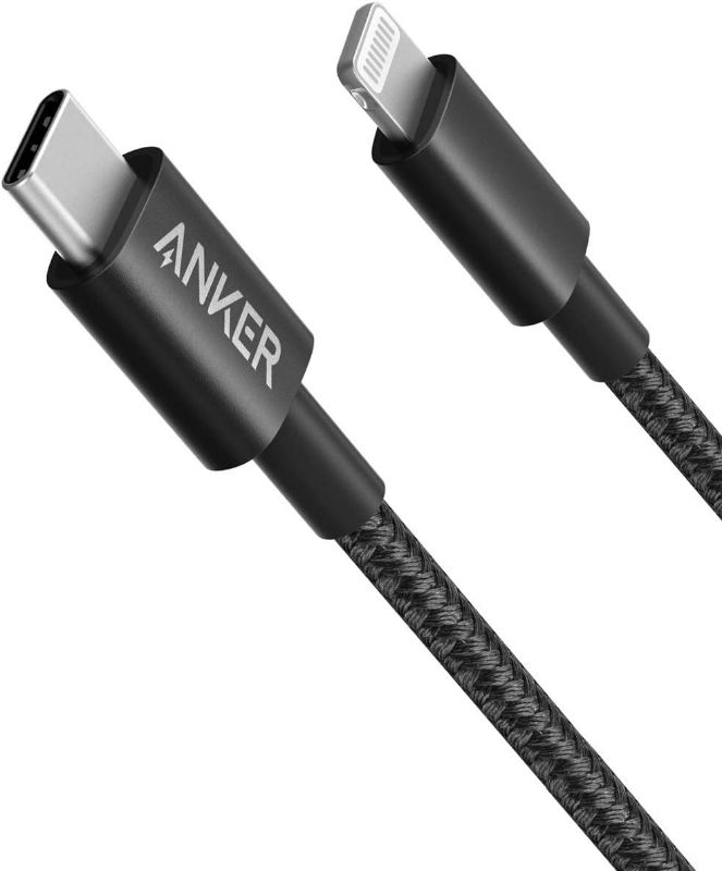 Photo 1 of Anker iPhone Fast Charging Cable - 6ft Nylon USB-C to Lightning Cord, MFi Certified for iPhone 13/12/11/X/8, AirPods Pro, Durable for Daily Use, Ideal for Travel