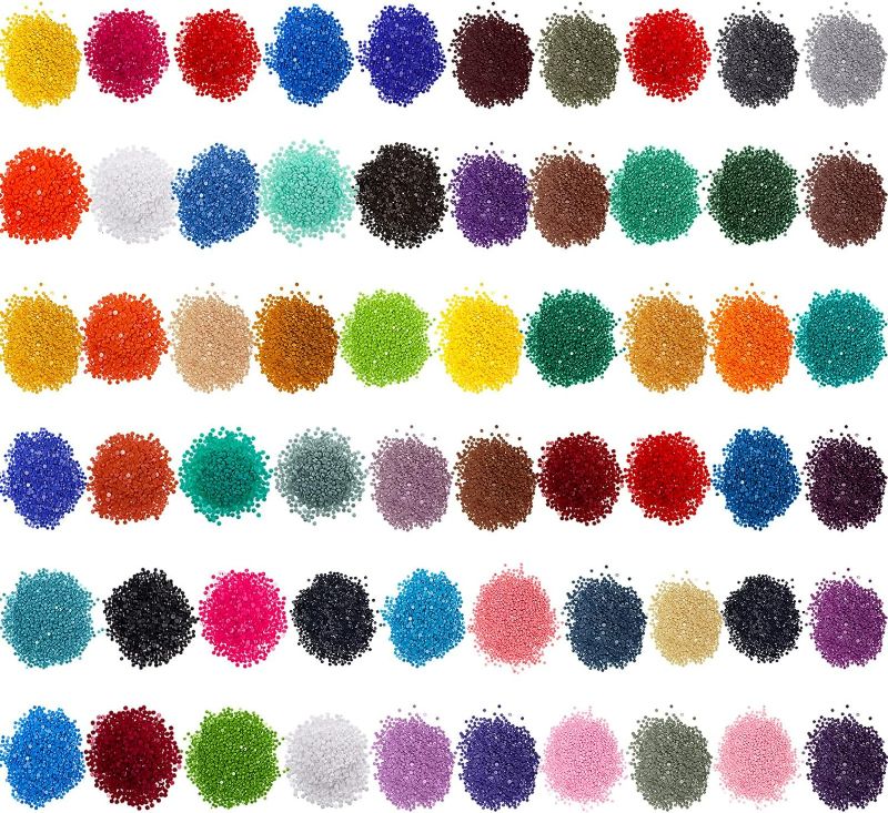 Photo 1 of 60000 Pieces 60 Color Rhinestones Diamond Painting Beads Flat Bottom Round Resin Diamond Bead Diamond Art Beads Diamond Art Replacement Diamonds for DIY Craft Diamond Painting Accessories