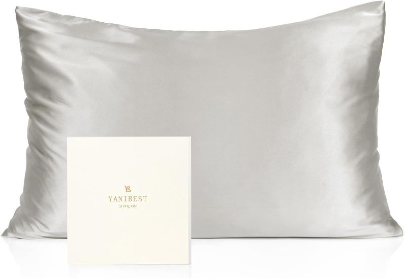 Photo 1 of YANIBEST Vegan Silk Pillowcase for Hair and Skin, Standard Queen King Pillow with Hidden Zipper, Soft Breathable Smooth Cooling Pillow for Sleeping