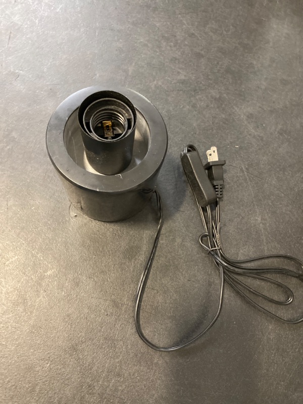 Photo 2 of FINAL SALE ***SOLD AS IS****lack Metal E26/E27 Screw Light Socket with 10FT Extension Cord, Hanging Light Cord for Garage,80MM Small Table Lamp Base Ceiling Bulb Holder, On/Off Switch US Plug in Wire (1 Pack) green screws missing 