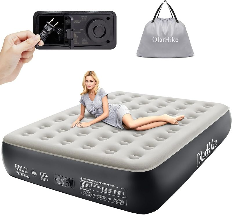 Photo 1 of OlarHike Queen Air Mattress with Built in Pump,Inflatable Blow Up Airbed with Storage Bag,13" High Speed Inflation Black, Camping Accessories, Travel and Guests & Indoor