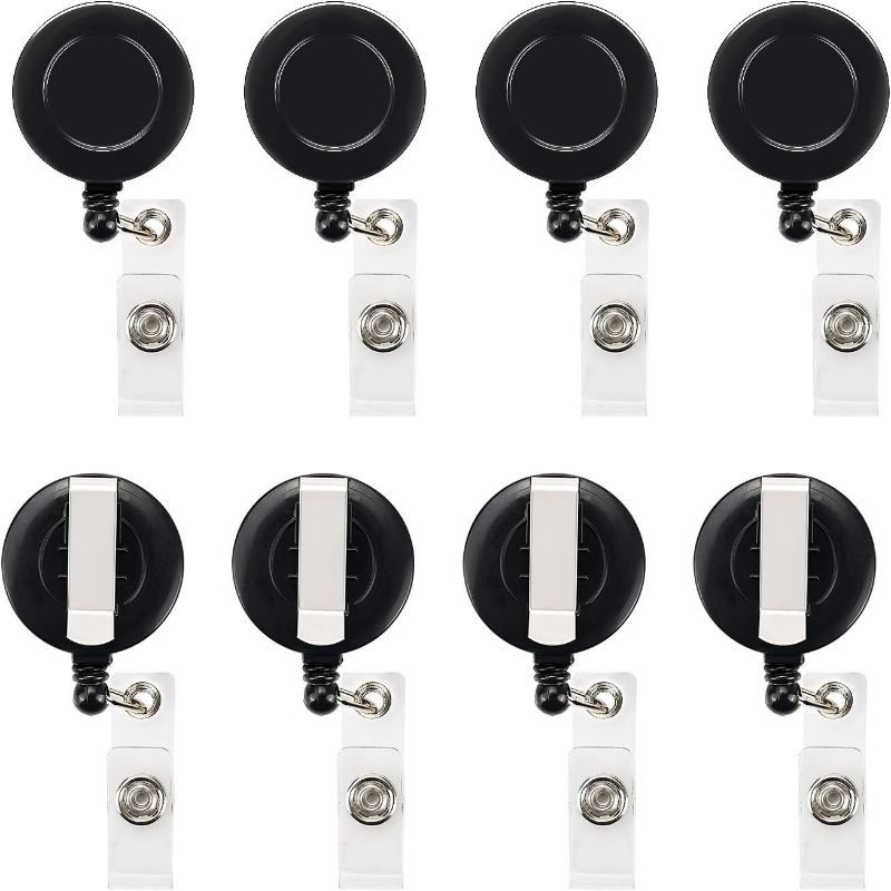 Photo 1 of JANYUN 45 Pcs Retractable Badge Reel Clips Holder for Hanging ID Card Name Key Chain (Black)