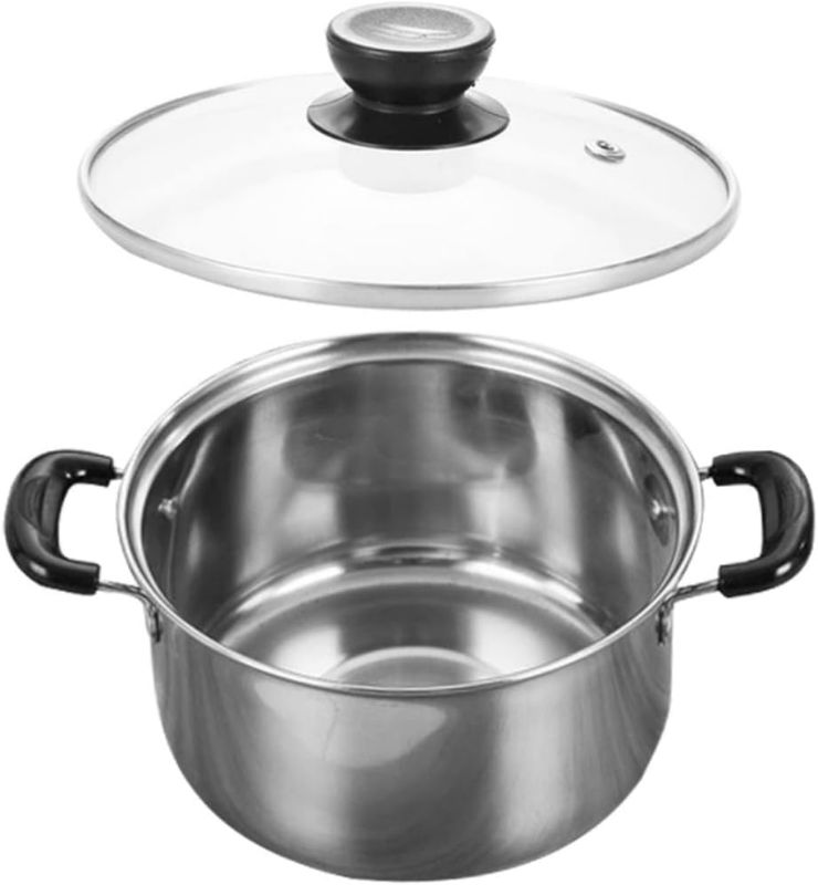 Photo 1 of FINAL SALE ***SOLD AS IS****SHERCHPRY Stainless Steel Milk Pot Cooking Pot with Lid Pasta Soup Pot Spaghetti Pot 1.5 Quart Pot French Onion Pot Stainless Steel Cooking Utensils Multifunctional Pot Metal Small Soup Pot... missing LID