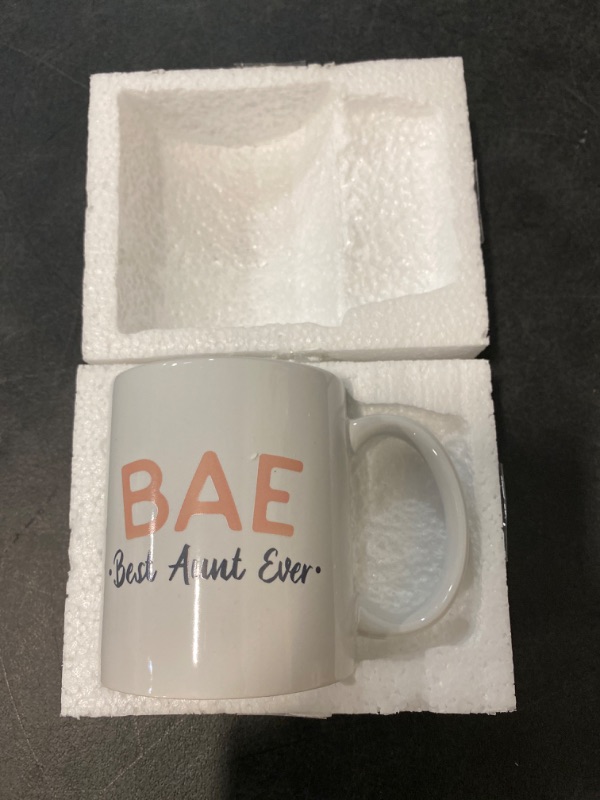 Photo 2 of YouNique Designs Aunt Coffee Cup – Portable Coffee Mug 11oz, Funny BAE Best Aunt Ever Coffee Mugs, Aunt Gifts for Women Tea Mug, Gifts for Aunt Mug, Best Aunt Gifts from Niece, Ever