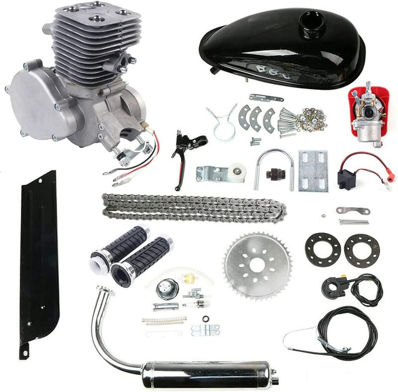 Photo 1 of 100cc Bicycle Engine Kit, 2 Stroke Bike Motor Kit Petrol Gas Motor Conversion Kit Air-Cooling Motorized Super Fuel-efficient Modified Full Set…