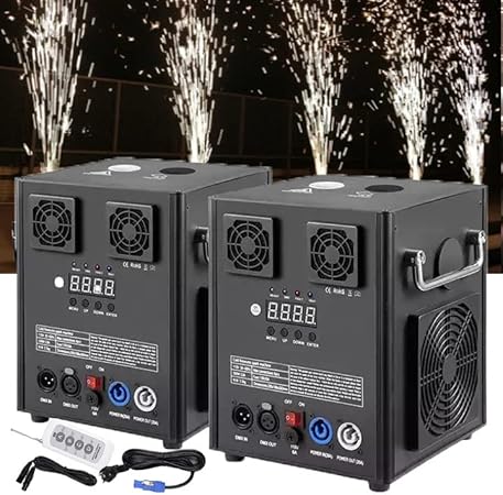 Photo 1 of 2 Pieces Pyrotechnic Machines, 700 W Special Effect Sparkular Machine, Dmx512 Remote Control Spark Fireworks Cold Spark Machine, for Dj, Wedding, Halloween, Christmas, Party, white 