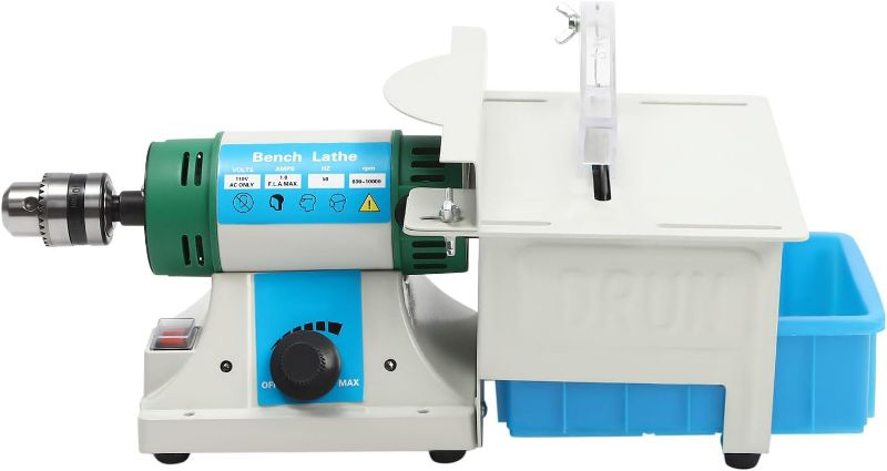 Photo 1 of ** FINAL SALE – SOLD AS IS **  Lapidary Equipment DIY Jewelry Lapidary Saw, 110V Mini Table Saw Grinder Polisher for Cutting Rocks, 800-10000r/min Grinder Polishing Machine with Flexible Shaft Polishing Machine plastic broken 