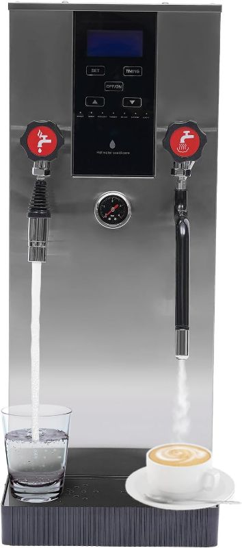 Photo 1 of 12L Commercial Milk Frother, 110V 2500W Espresso Coffee Steam Boiling Water Machine, LED Screen Display Electric Milk Foam Machine, Suitable For Cafe/Bubble Tea Stores/Coffee Shops/Snack Stores