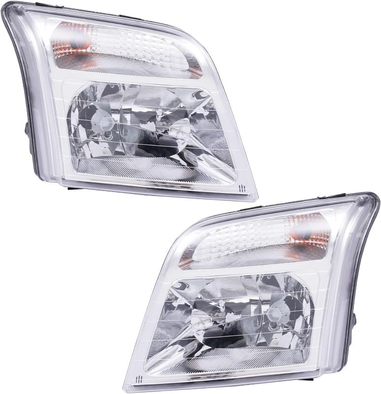 Photo 1 of Halogen Headlights Assembly For 2010-2013 Ford Transit Connect Left Driver and Right Passenger Side Front Headlamps, OE/OEM : 9T1Z13008C, 9T1Z13008D (Left Driver and Right Passenger)