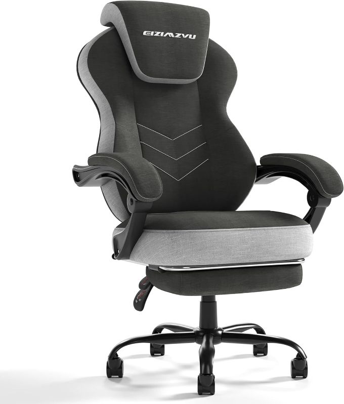 Photo 1 of Gaming Chair, Adjustable Headrests Computer Office Chair, Linkage Armrests and Footrest PC Video Game Chair, Adjustable Swivel Computer Chair with Footrest