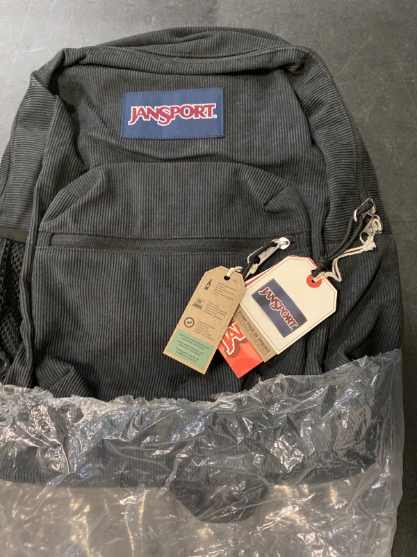 Photo 2 of JanSport Cross Town Plus Remix Backpack - Padded Back Panel, Laptop Sleeve, and Front Pocket Organizer - Black Corduroy