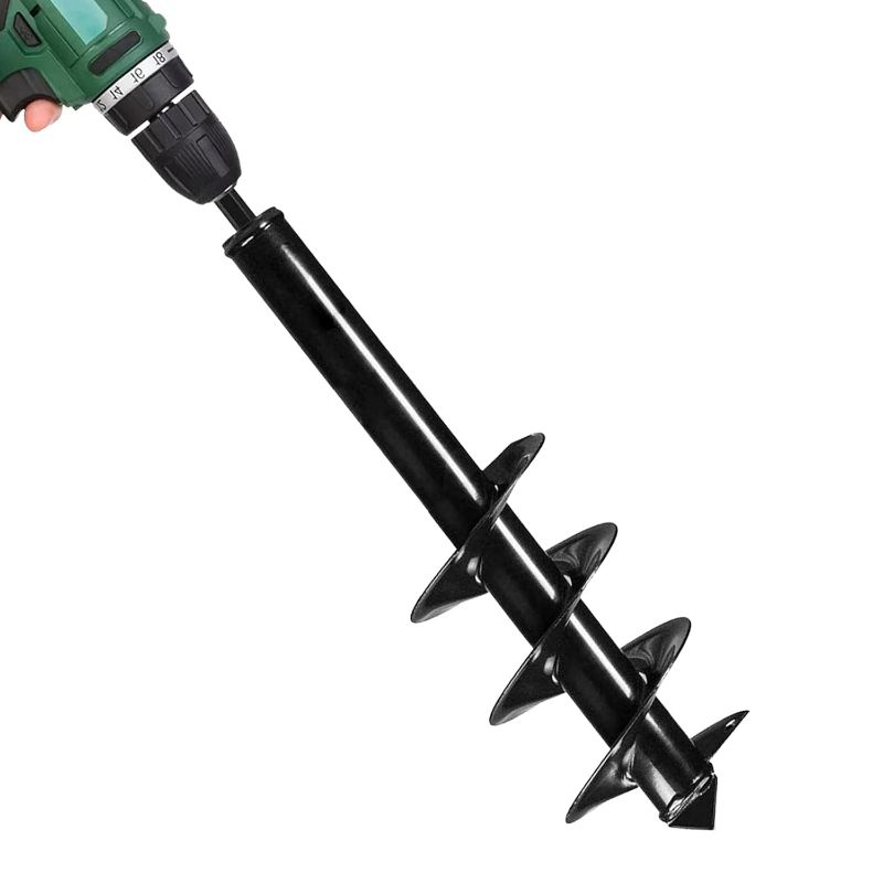 Photo 1 of Auger Drill bit for Planting 4x24 inches, Enhanced Garden Auger Spiral Drill Bit, Extended Length Bulbs Flowers Planting Auger for Drill Post Hole Digger for 3/8”Hex Drill