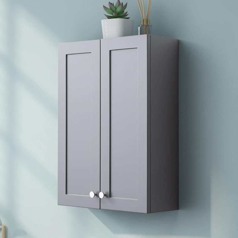 Photo 1 of Bathroom Wall Cabinet, Over The Toilet Storage Cabinet, 19 x 27 inch Medicine Cabinet with Adjustable Shelves, Hanging Cabinet Grey for Bathroom, Living Room, Kitchen, Cupboard