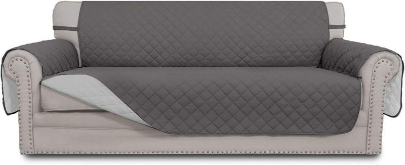 Photo 1 of Easy-Going 4 Seater Sofa Slipcover Reversible Sofa Cover Water Resistant Couch Cover with Foam Sticks Elastic Straps Furniture Protector for Pets Children Dog Cat (XX-Large, Gray/LightGray)