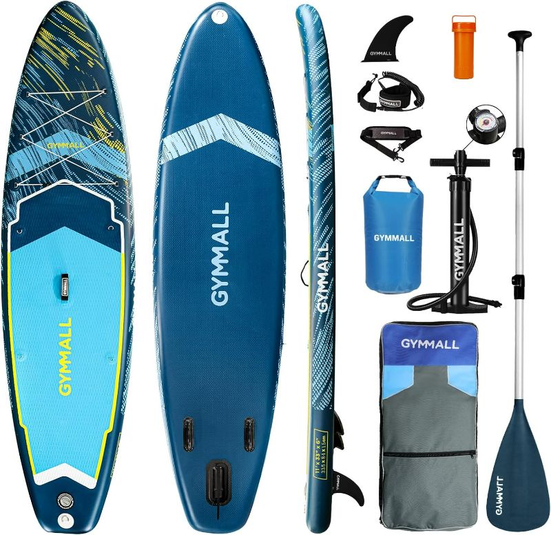 Photo 1 of Paddle Board, Inflatable Stand Up SUP Paddle Boards for Adults & Youths of All Skill Levels, Wide & Non-Slip Deck Design Blow Up Paddleboards with Premium Accessories & Storage Bag