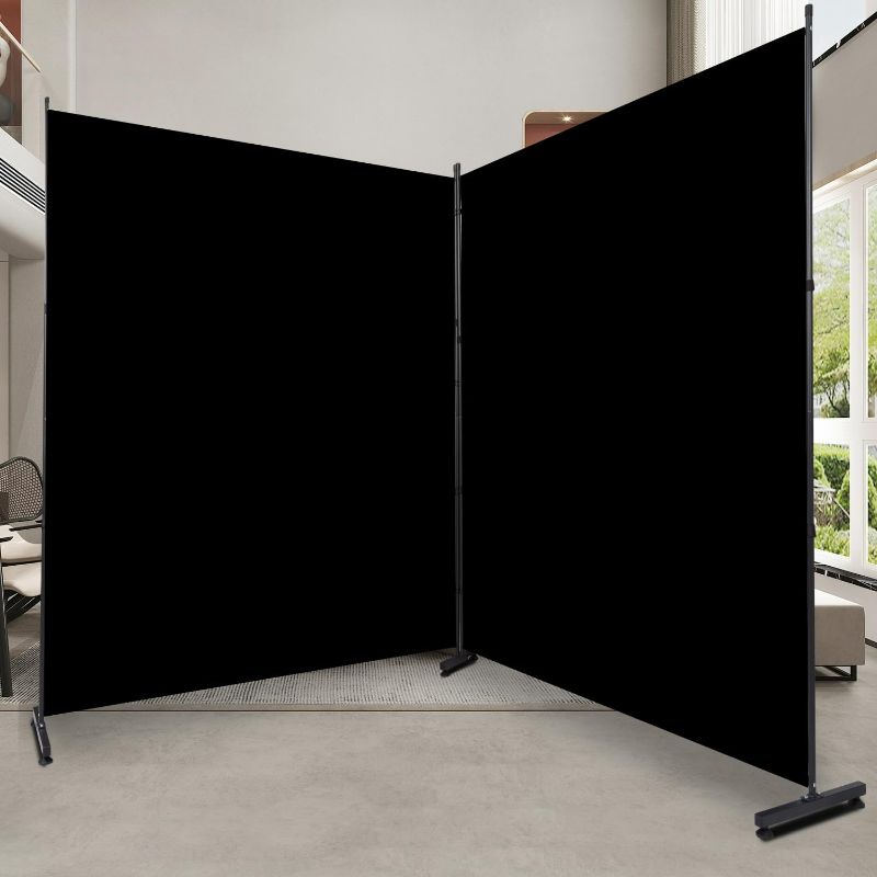 Photo 1 of Room Divider 6FT 2 Panel Privacy Screen, 142'' Wide Fabric Indoor Room Divider Wall Divider for Room Separation, Portable Room Partitions and Dividers Freestanding Temporary Wall Room Separators