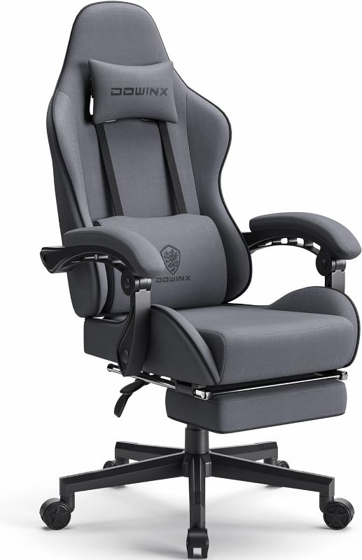 Photo 1 of Dowinx Gaming Dark Grey Chair | Fabric | Pocket Spring Cushion | Massage, Headrest, Footrest, Ergonomic | 290LBS