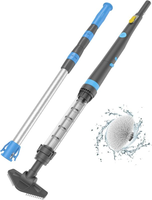 Photo 1 of Efurden Rechargeable Pool Vacuum, Round Brush Design for Waterline Cleaning, Handheld Pool Cleaner Portable Perfect for Spas, Hot Tubs and Other Pools for Sand and Debris