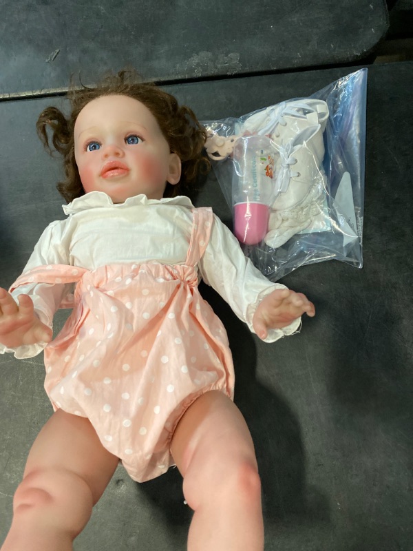 Photo 2 of Big Size Reborn Baby Dolls Girl Vinyl 26 inch Reborn Toddler Dolls Real Looking Baby Dolls Lifelike Baby Dolls Realistic Baby Dolls Girl Toddler Reborn Doll for Boys Girls Aged 3+