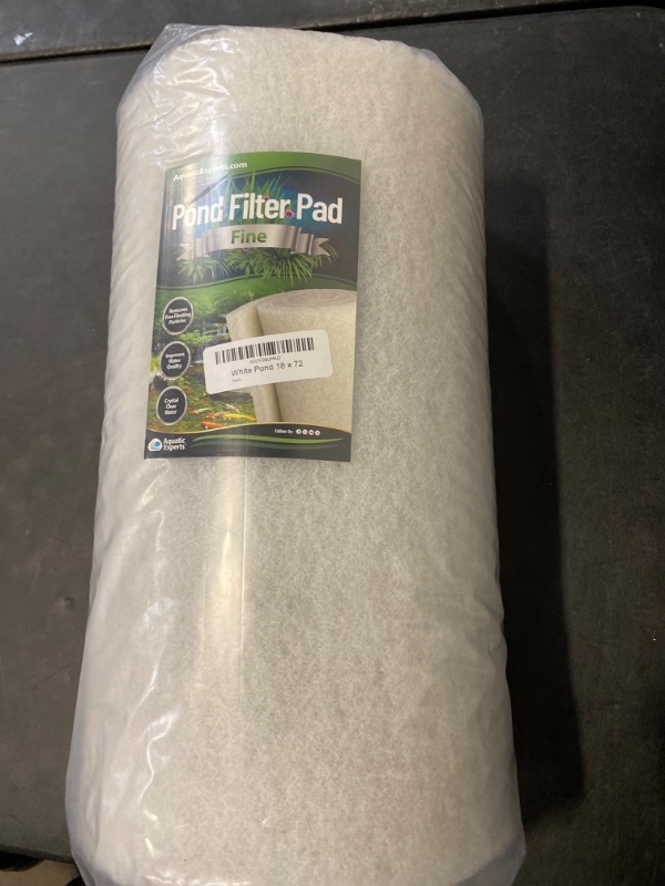 Photo 2 of Aquatic Experts Classic Koi Pond Filter Pad FINE - White Bulk Roll Pond Filter Media, Ultra-Durable Pond Filters for Outdoor Ponds, Reusable Fish Pond Filter Material, USA, (3/4" - 1" x 18" x 72")